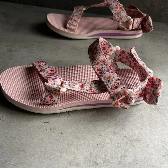 Time And Tru Cushion Sole Women’s Floral Strappy Slip On  Sandals Size 7 - Picture 7 of 15